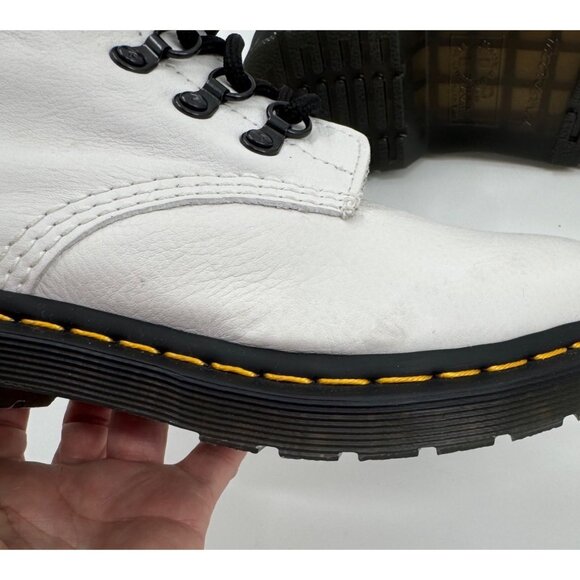 Dr. Martens 1460 White Leather Lace-Up Boots Womens Size 8 US / 6 UK / 39 EU - Picture 10 of 13
